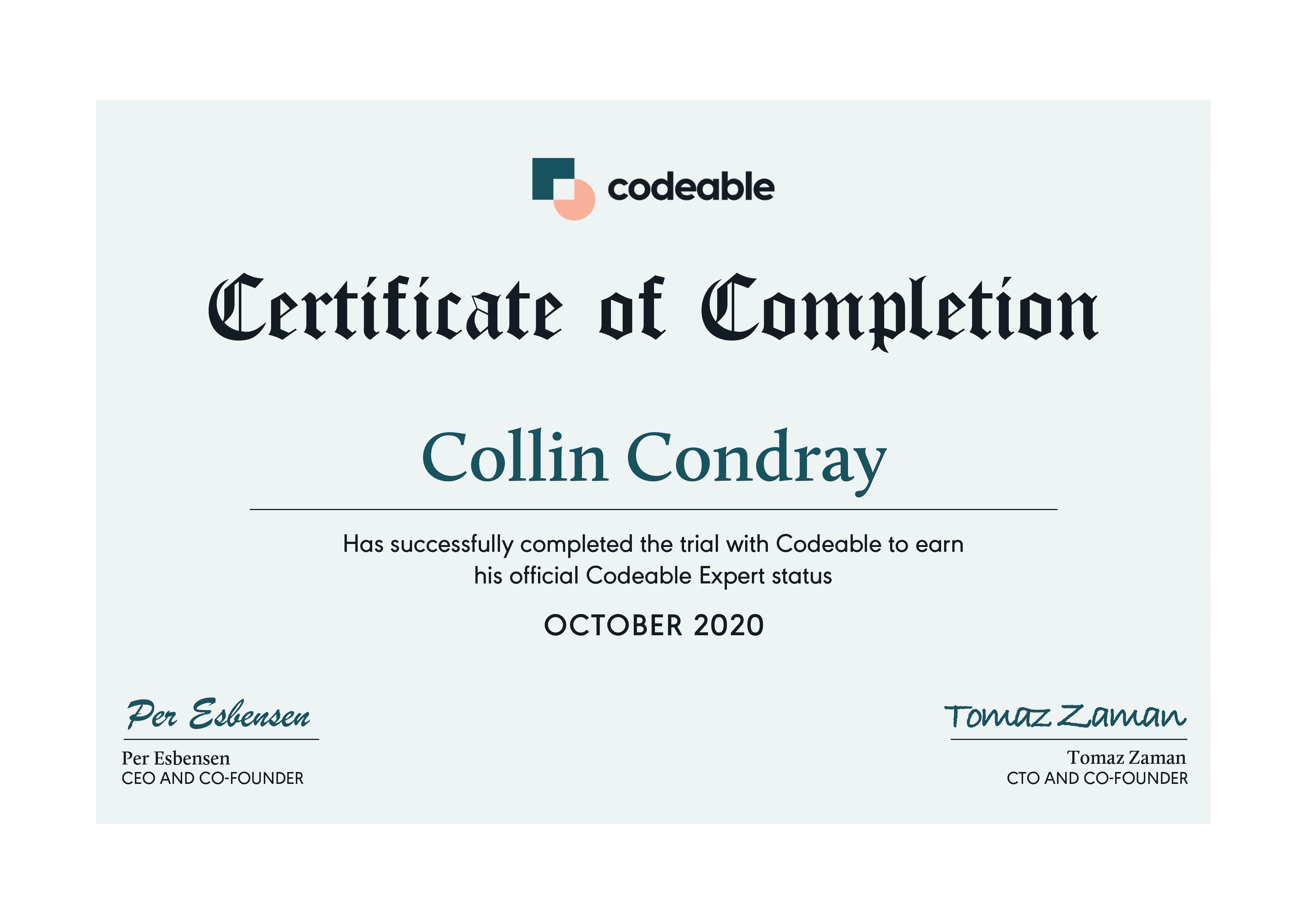 Codeable Expert Certificate