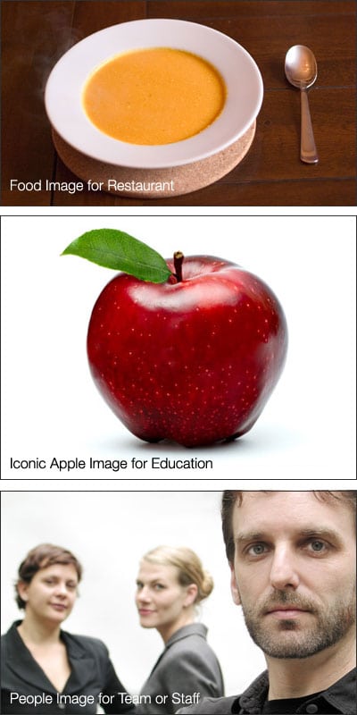 Image Examples for Food, Iconic, and People