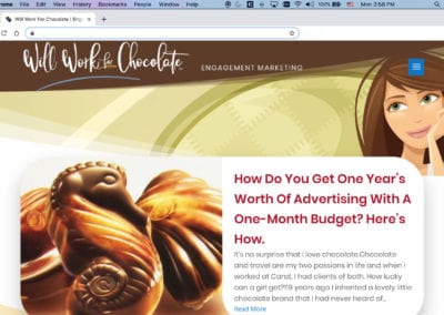 Will Work for Chocolate Website Articles Page