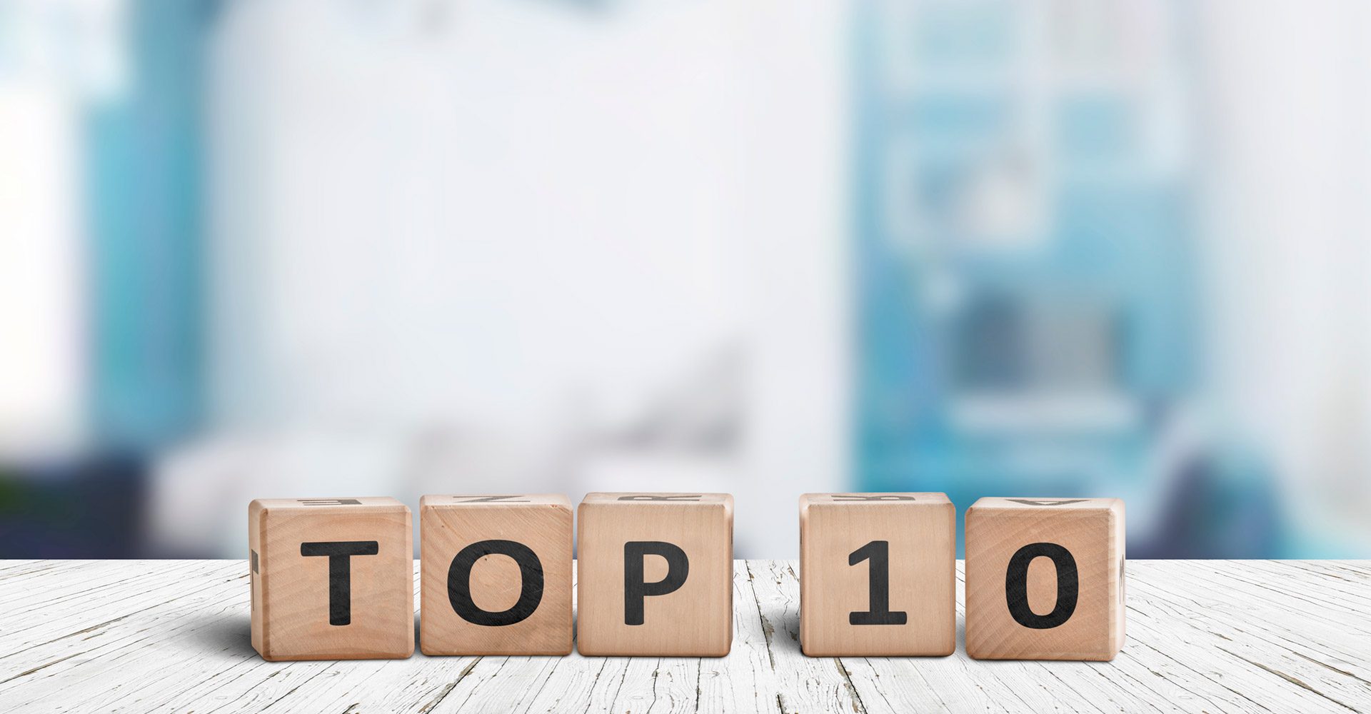 Top Ten Lists for Business, Nonprofit, and eCommerce header photo of blocks spelling out "Top 10"